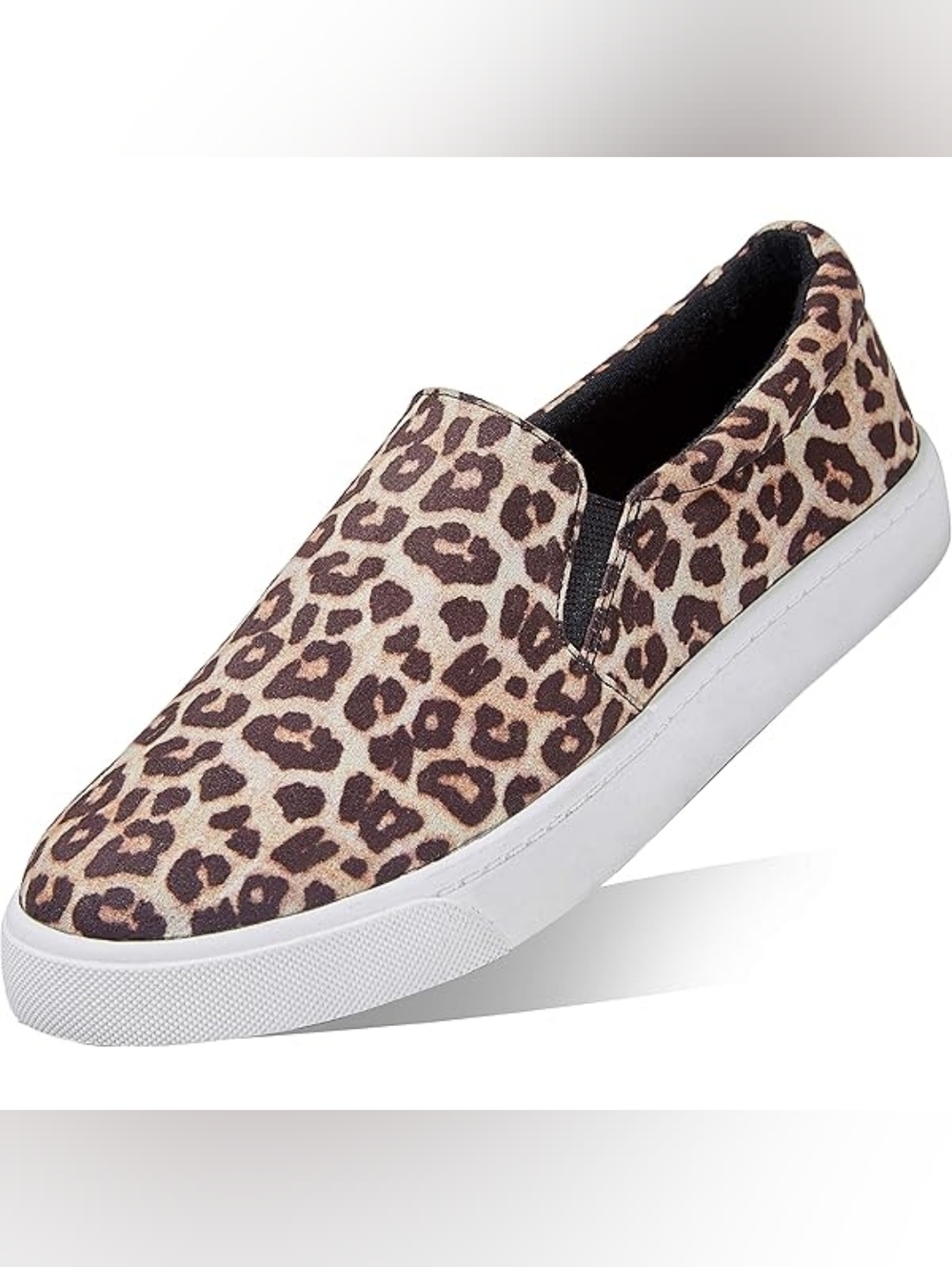 Soda Leopard Print Slip-On Sneakers - Brown/Tan